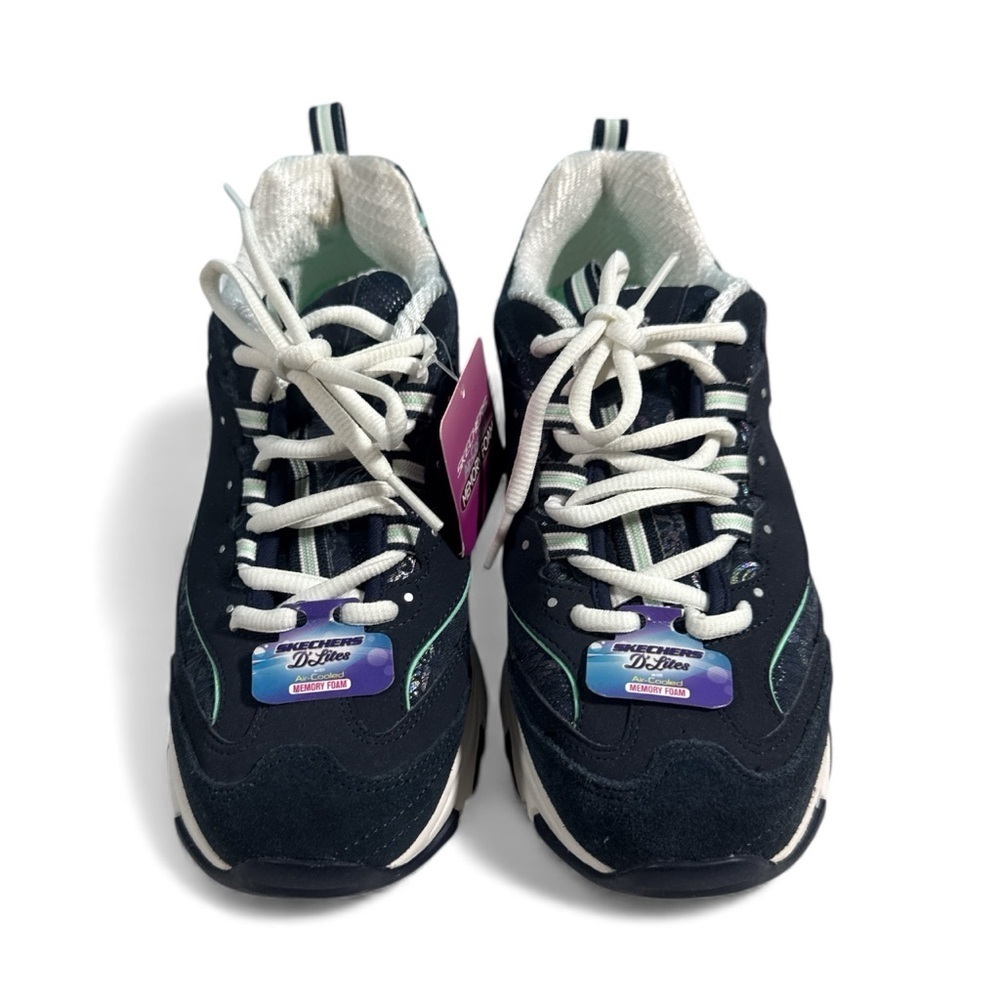 Woman's Sneakers & Athletic Shoes SKECHERS D'Lites - Biggest Fan 8.5 BLACK/BLUE - Picture 4 of 10